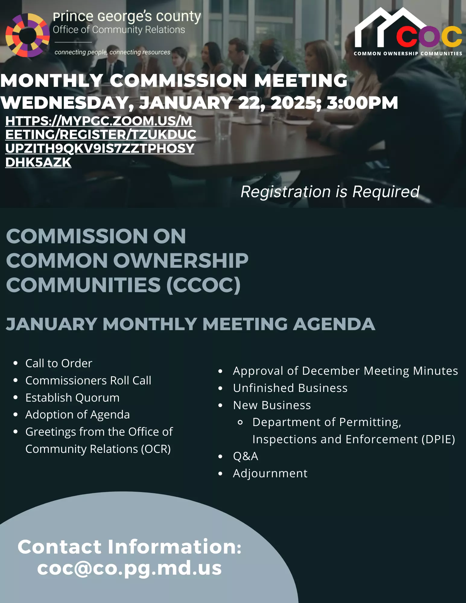 CCOC January Monthly Meeting Prince County